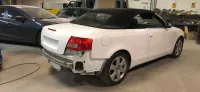 AUDI A4 CABRIOLET Réparation, changement d'aile arrière gauche , puis préparation complète pour changement de couleur en blanc opaque audi (1)