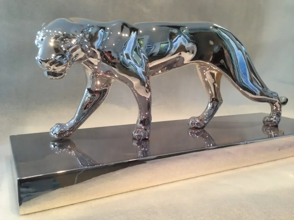 Chromage statuette bronze & marbre