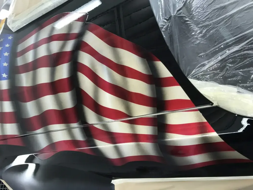 Mustang – Aérographie drapeau américain & aigle-43