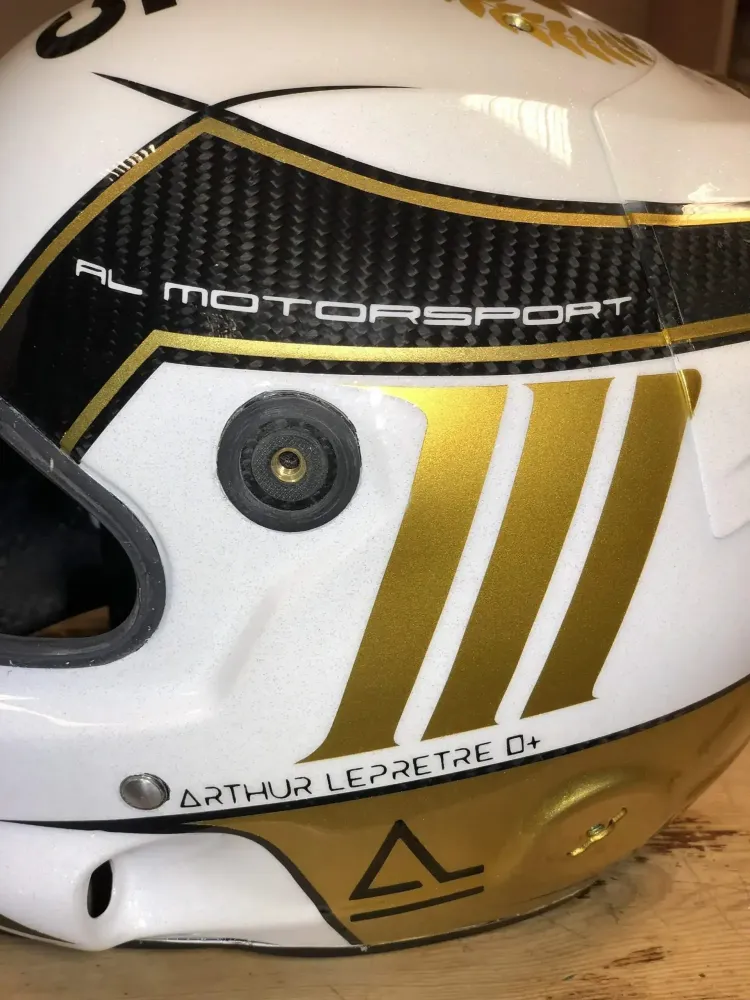 Casque compétition carbone – Or & blanc (27)