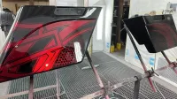Harley Street Glide – Noir & Candy Red, déco Bar and Shield (1)